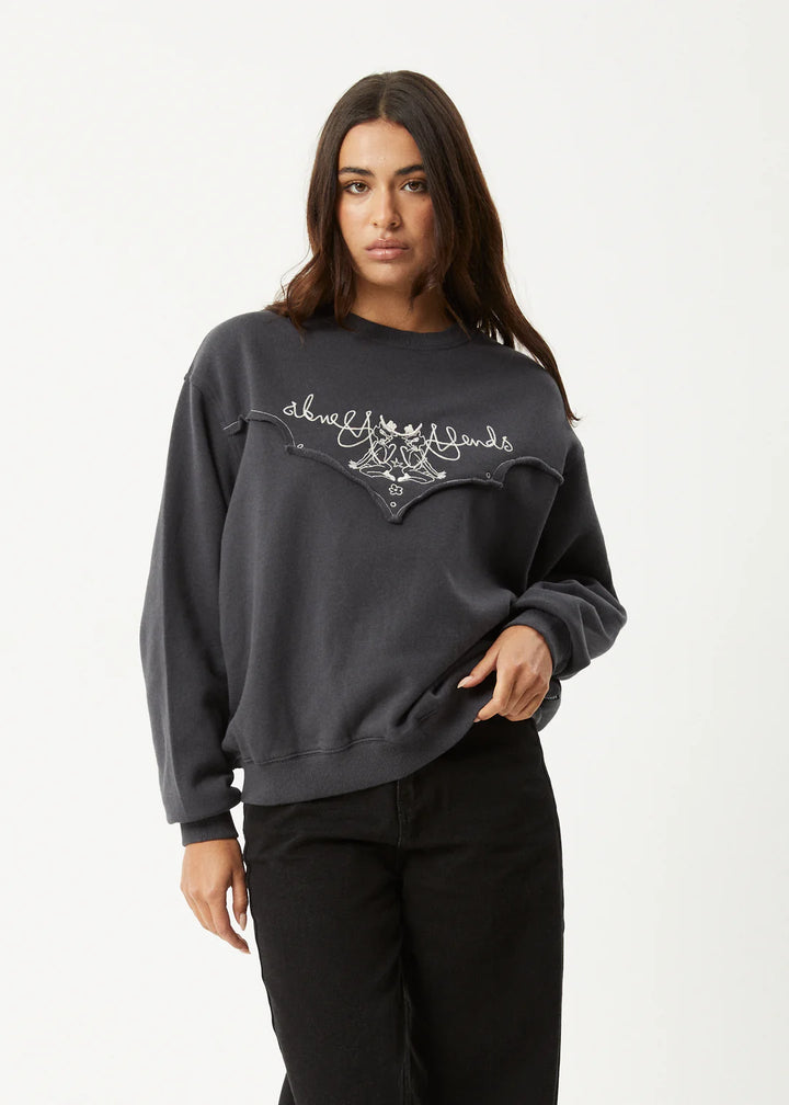 Afends Karlee Recycled Crew Neck - Charcoal