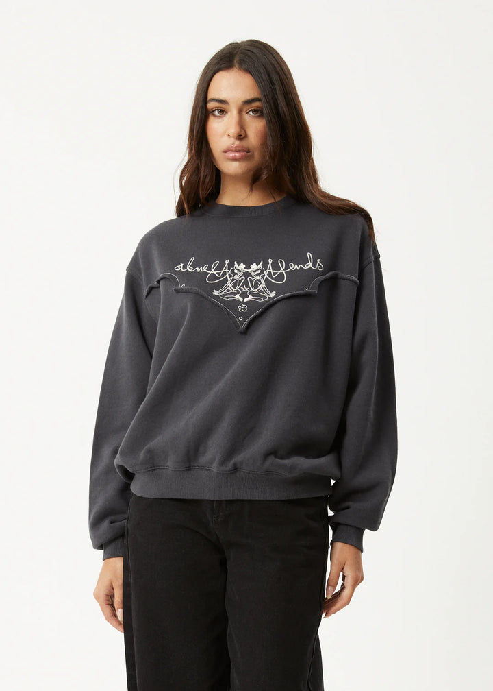 Afends Karlee Recycled Crew Neck - Charcoal