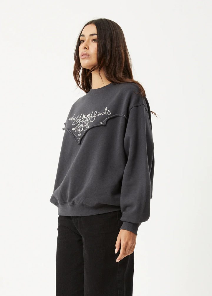 Afends Karlee Recycled Crew Neck - Charcoal