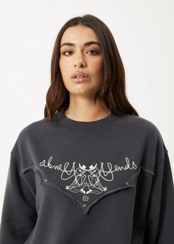Afends Karlee Recycled Crew Neck - Charcoal
