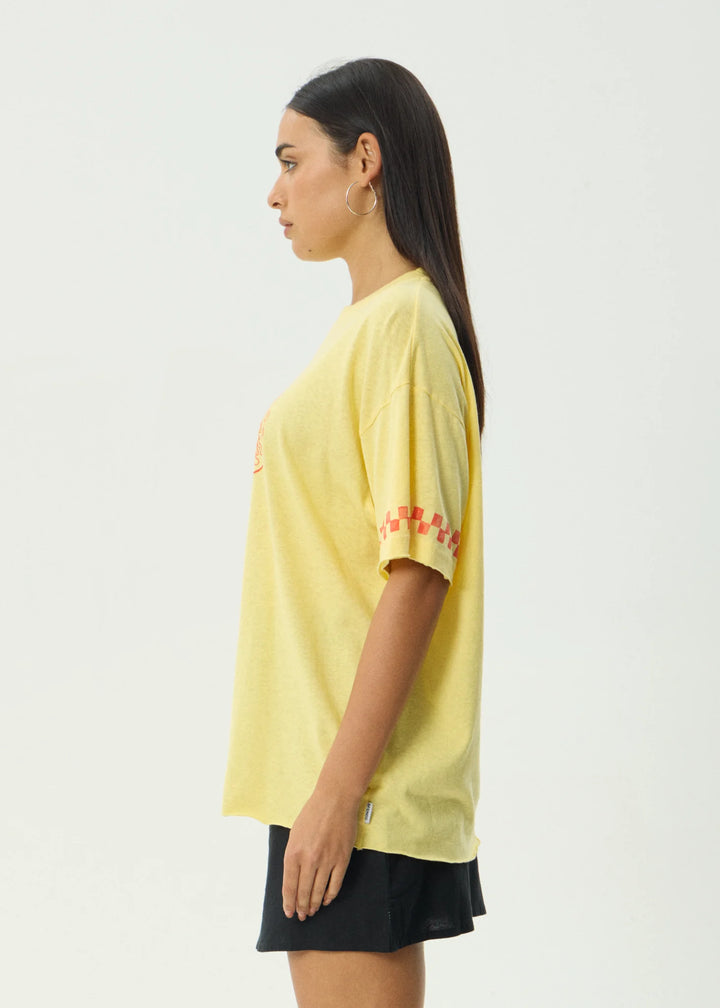 Afends Calda Oversized Tee-Lemon