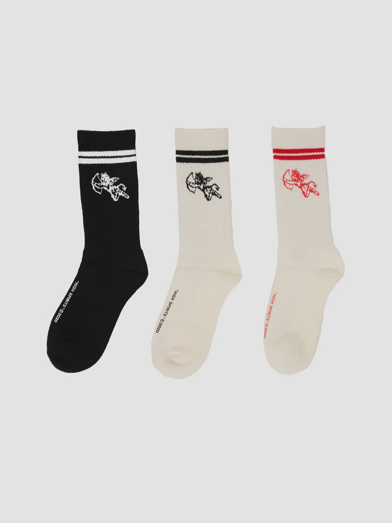 Worship Supplies Cherub Sock 3 Pack - Bone/Black/Bone