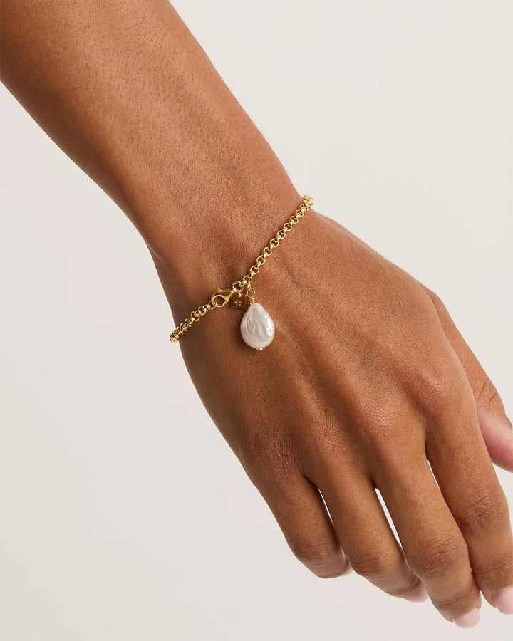 By Charlotte 18k Gold Vermeil Embrace Stillness Pearl Bracelet