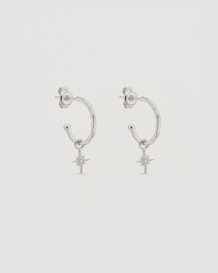 By Charlotte Starlight Hoops-Sterling Silver