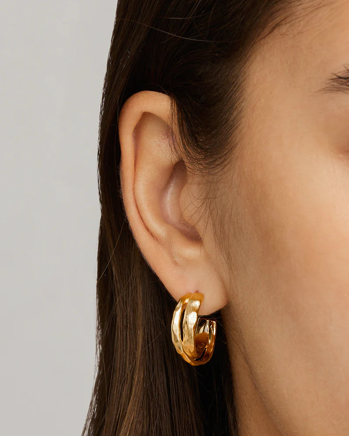 By Charlotte Shield Hoops - 18k Gold Vermeil