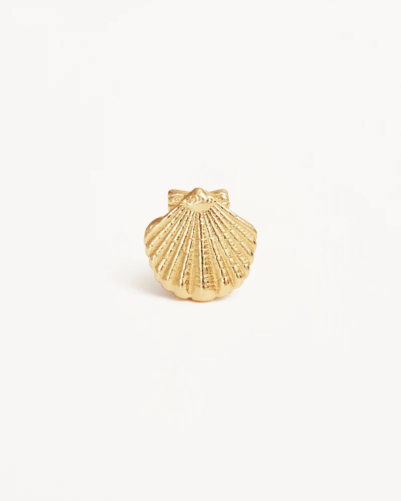 By Charlotte Gold By The Shore Shell Stud Earrings-18k Gold Vermeil