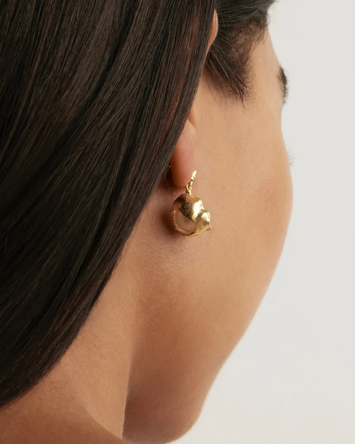 By Charlotte A Place To Dream Pearl Drop Earrings-18k Gold Vermeil