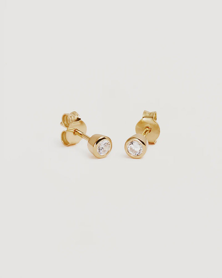 By Charlotte Radiant Crystal Stud Earrings-18k Gold Vermeil