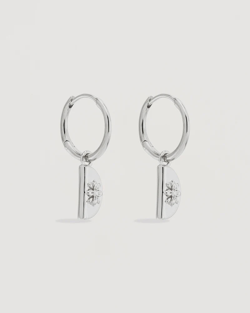 By Charlotte Lotus Hoops-Sterling Silver