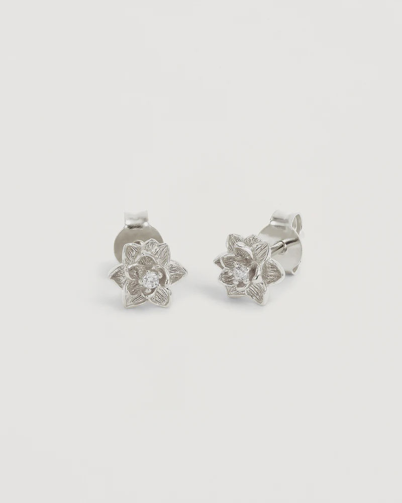 By Charlotte Sterling Silver Bloom Within Lotus Stud Earrings
