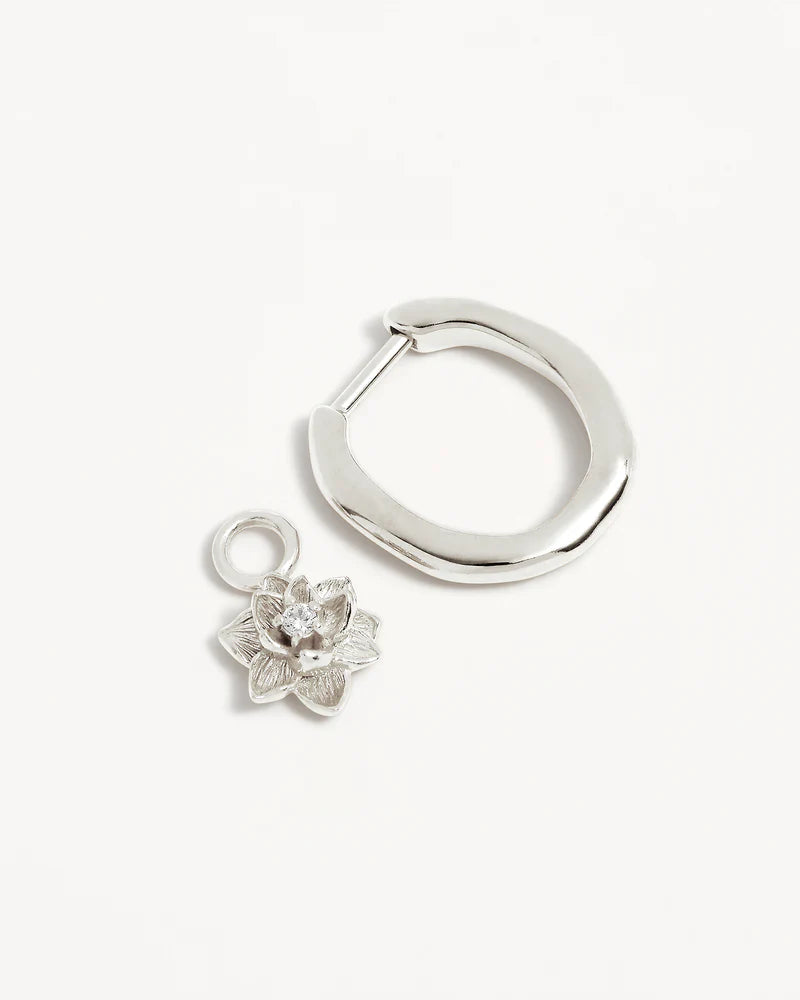 By Charlotte Sterling Silver Bloom Within Lotus Hoops