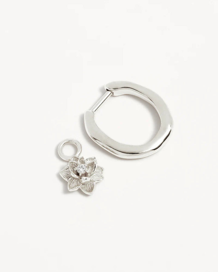 By Charlotte Sterling Silver Bloom Within Lotus Hoops