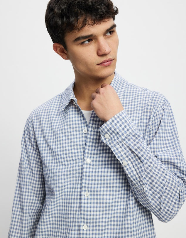 Rhythm Azul Check LS Shirt-Blue