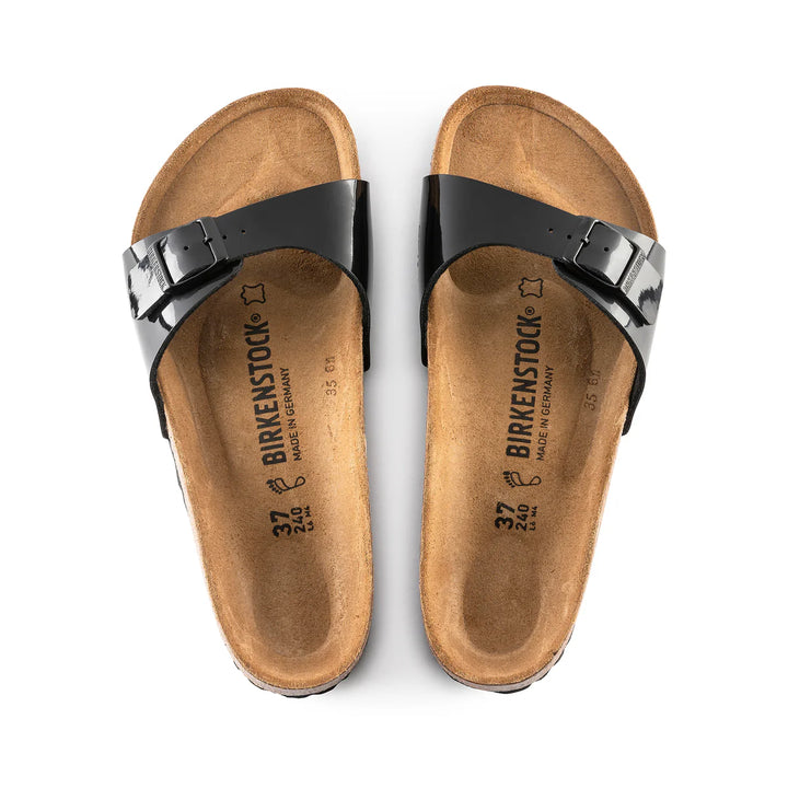 Birkenstock Madrid Black Patent Birko-Flor Regular