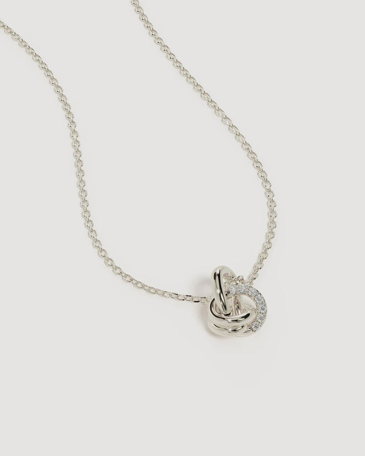 By Charlotte Endless Knot Lab Grown Diamond Necklace - Sterling Silver