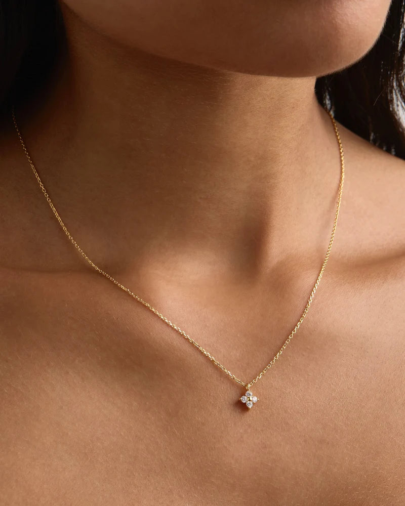By Charlotte Crystal Bloom Necklace - 18k Gold Vermeil