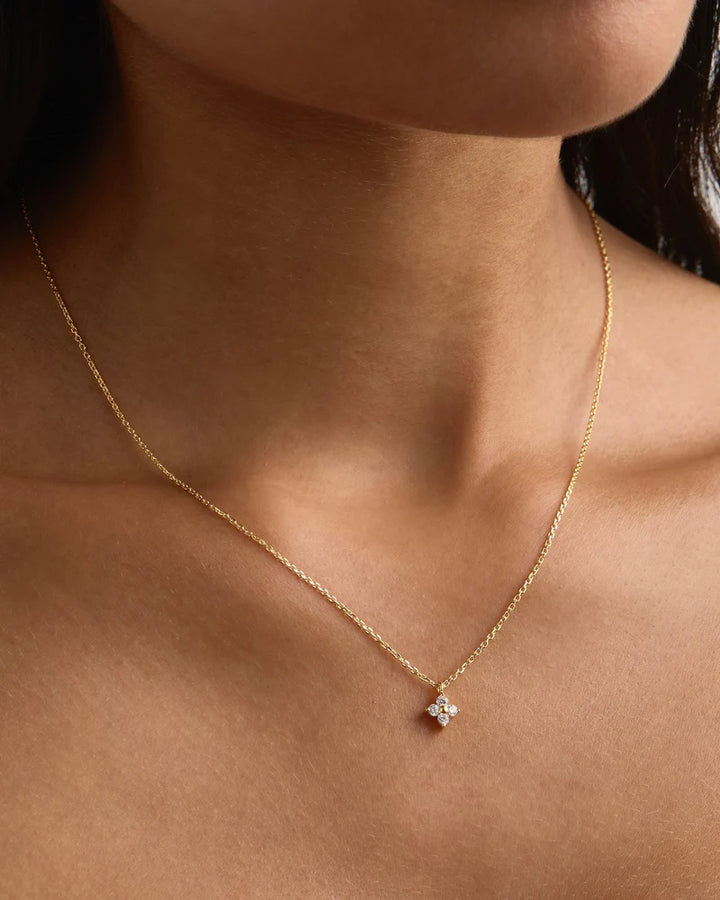By Charlotte Crystal Bloom Necklace - 18k Gold Vermeil
