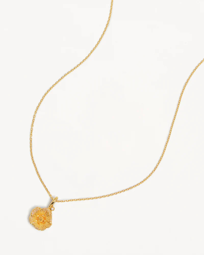 By Charlotte 18k Gold Vermeil Birth Flower Necklace - Morning Glory September