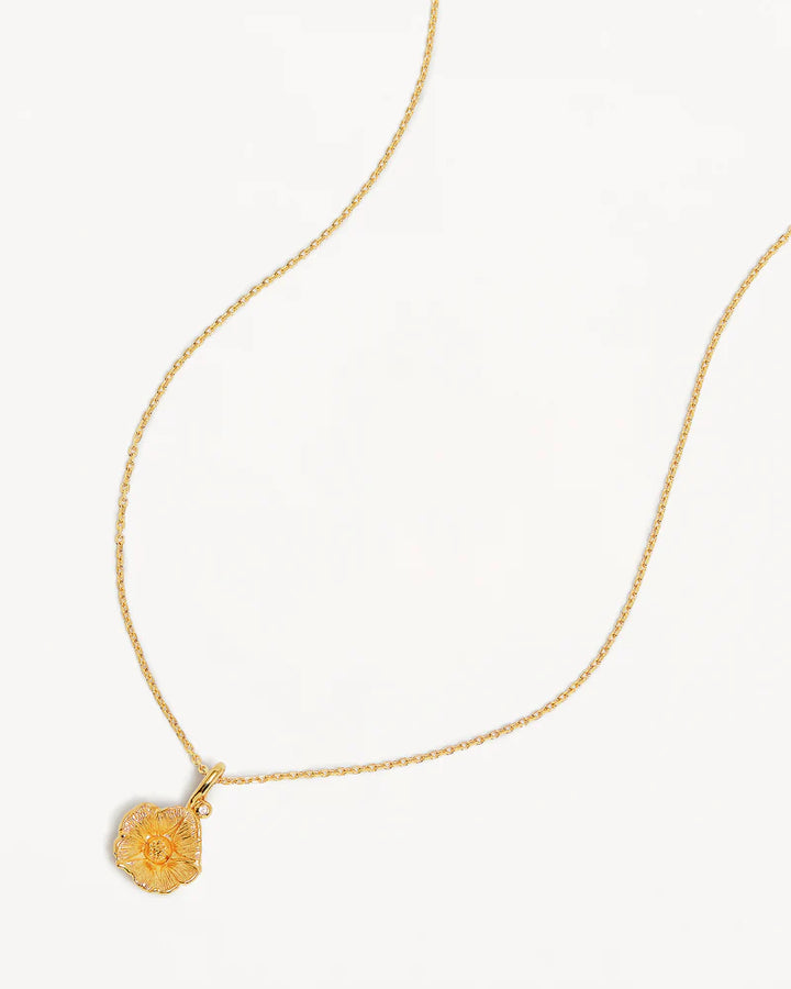 By Charlotte 18k Gold Vermeil Birth Flower Necklace - Morning Glory September