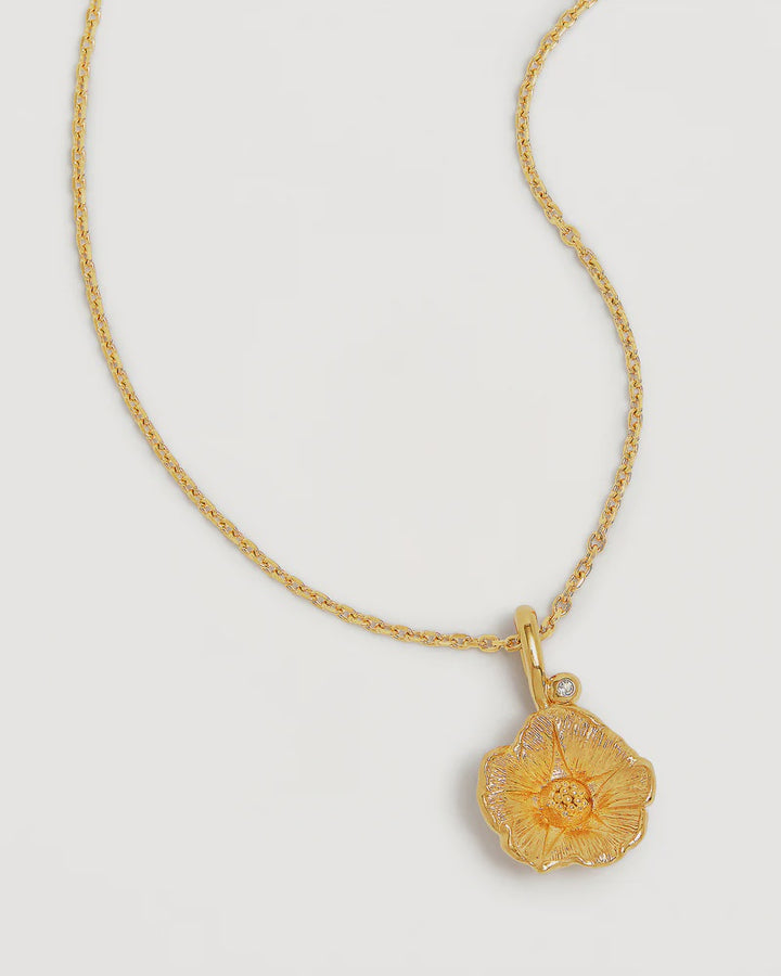 By Charlotte 18k Gold Vermeil Birth Flower Necklace - Morning Glory September
