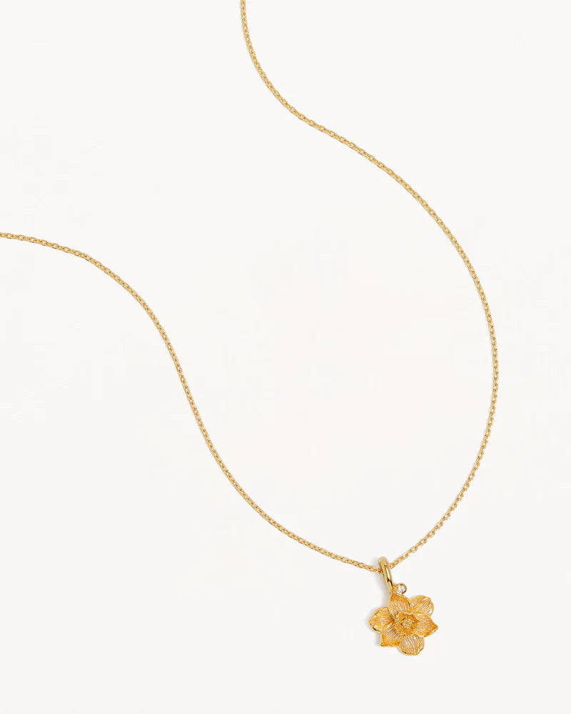 By Charlotte 18k Gold Vermeil Birth Flower Necklace - Narcissus December