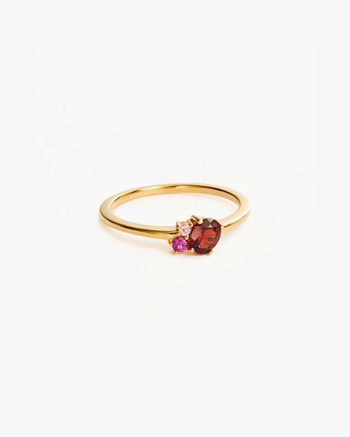 By Charlotte Kindred Birthstone Ring-January/Garnet - 18k Gold Vermeil
