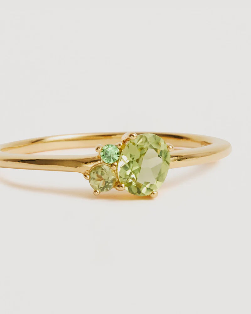 By Charlotte Kindred Birthstone Ring-August/Peridot - 18k Gold Vermeil
