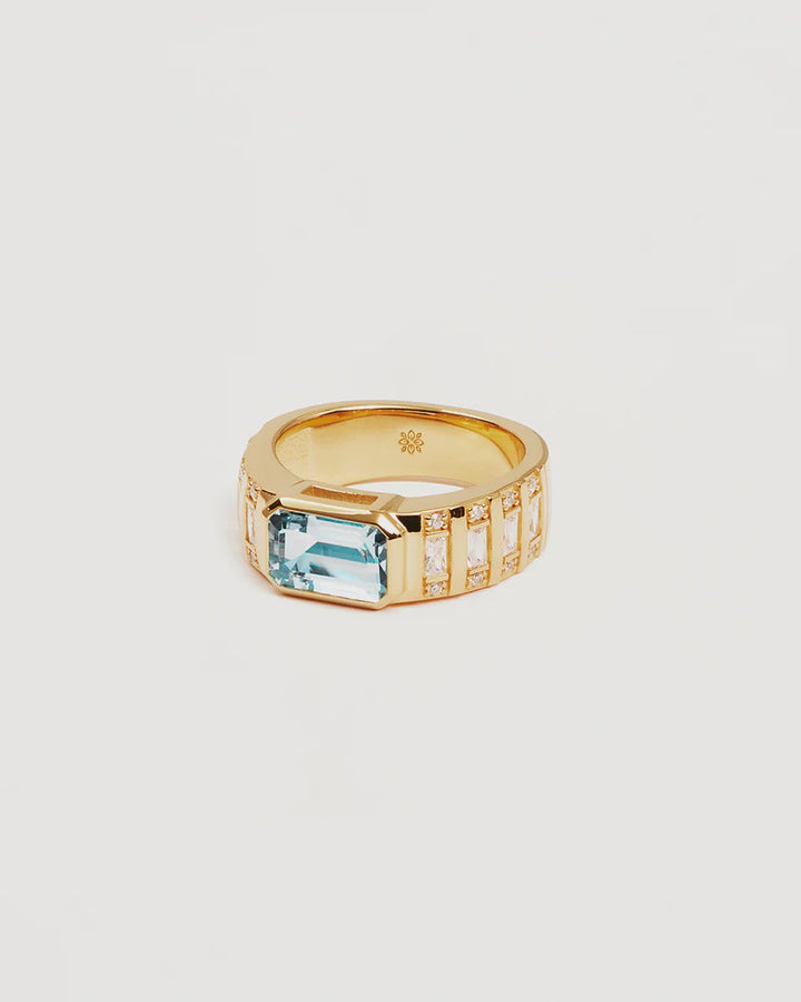 By Charlotte 18k Gold Vermeil Calm Your Soul Topaz Ring