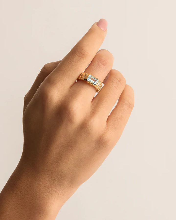 By Charlotte 18k Gold Vermeil Calm Your Soul Topaz Ring