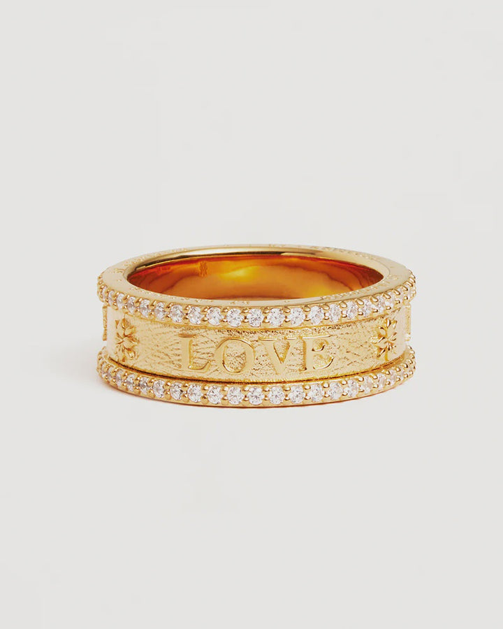 By Charlotte 18k Gold Vermeil Love Ring