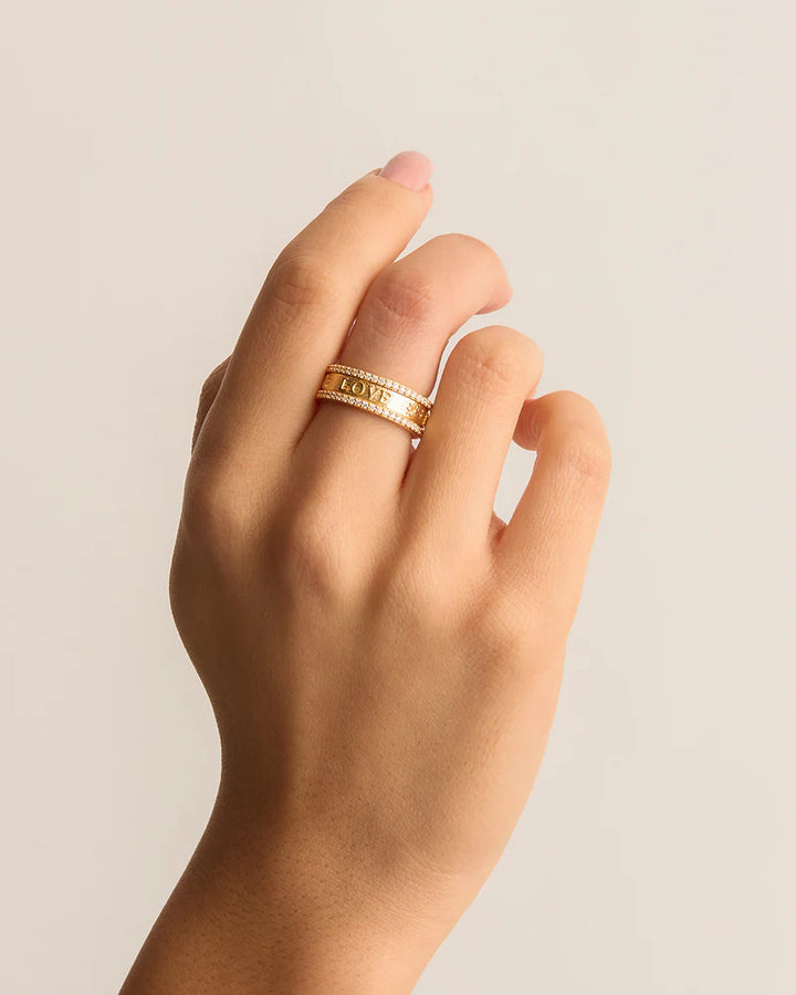 By Charlotte 18k Gold Vermeil Love Ring