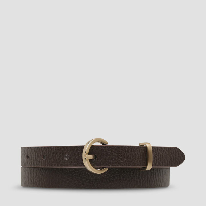 Status Anxiety Happens All The Time Belt - Choc/Gold