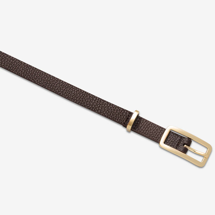 Status Anxiety Muse Leather Belt - Choc/Gold