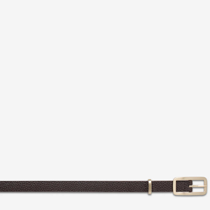Status Anxiety Muse Leather Belt - Choc/Gold