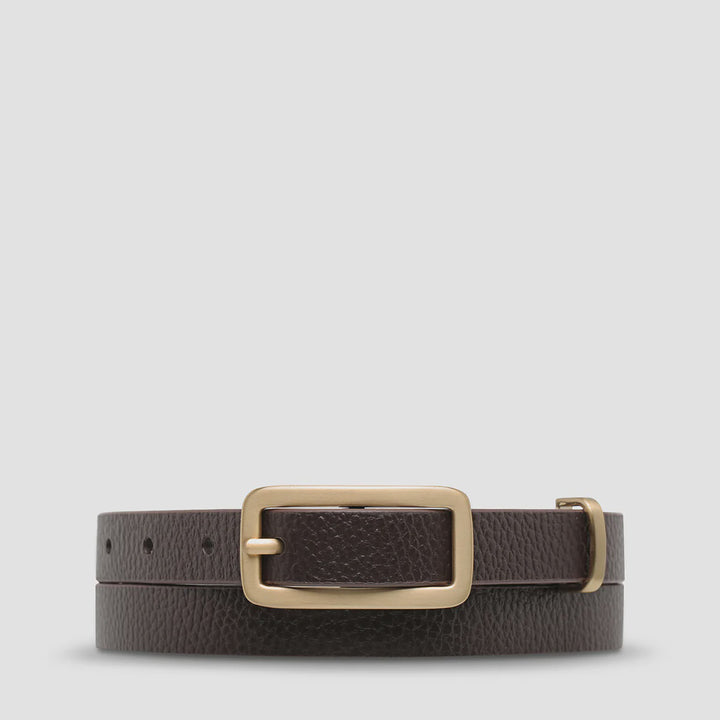Status Anxiety Muse Leather Belt - Choc/Gold