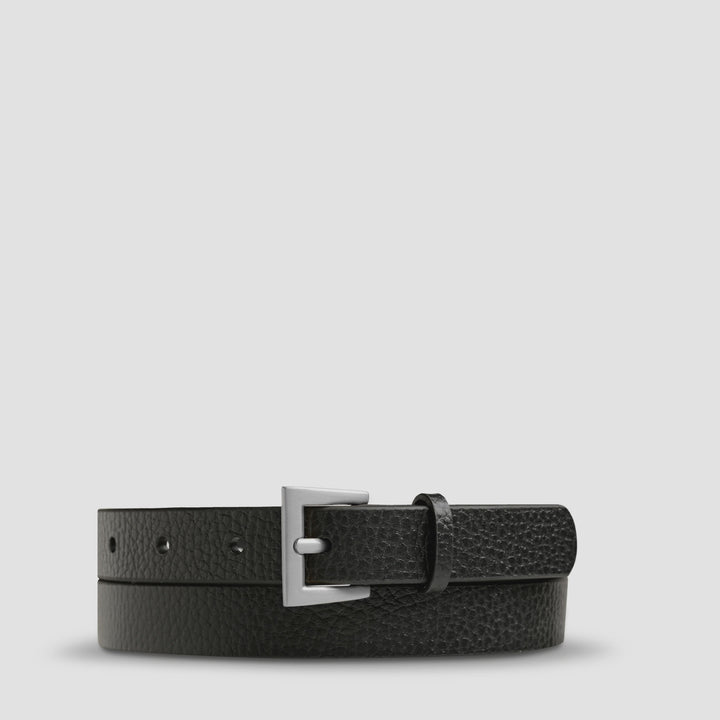 Status Anxiety Part Of Me Leather Belt - Black/Silver