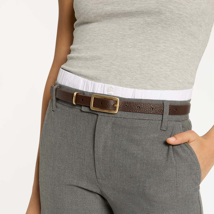 Status Anxiety Muse Leather Belt - Choc/Gold