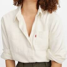 Zoey Pleat Utility Shirt ECRU Crew