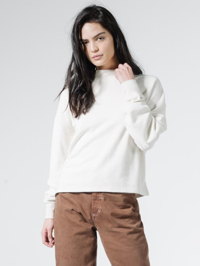 Thrills Unseen Mock Neck Fleece- Unbleached
