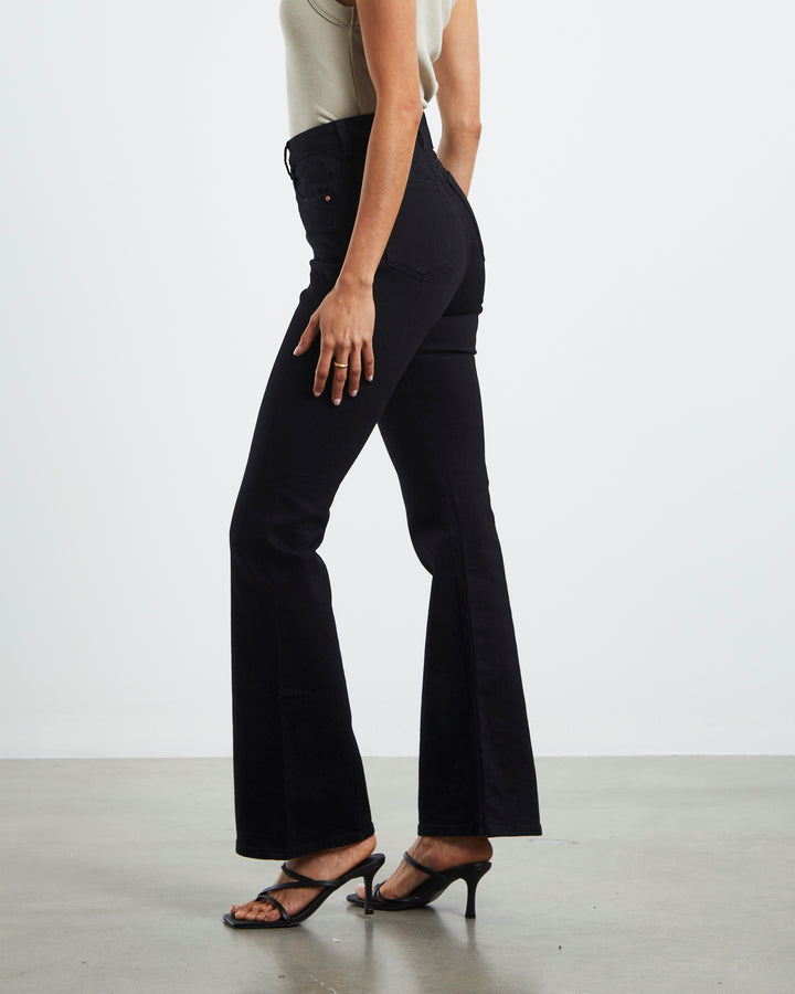 Neuw Denim Debbie Bootcut Jean - Perfect Black - Organic Jet Black