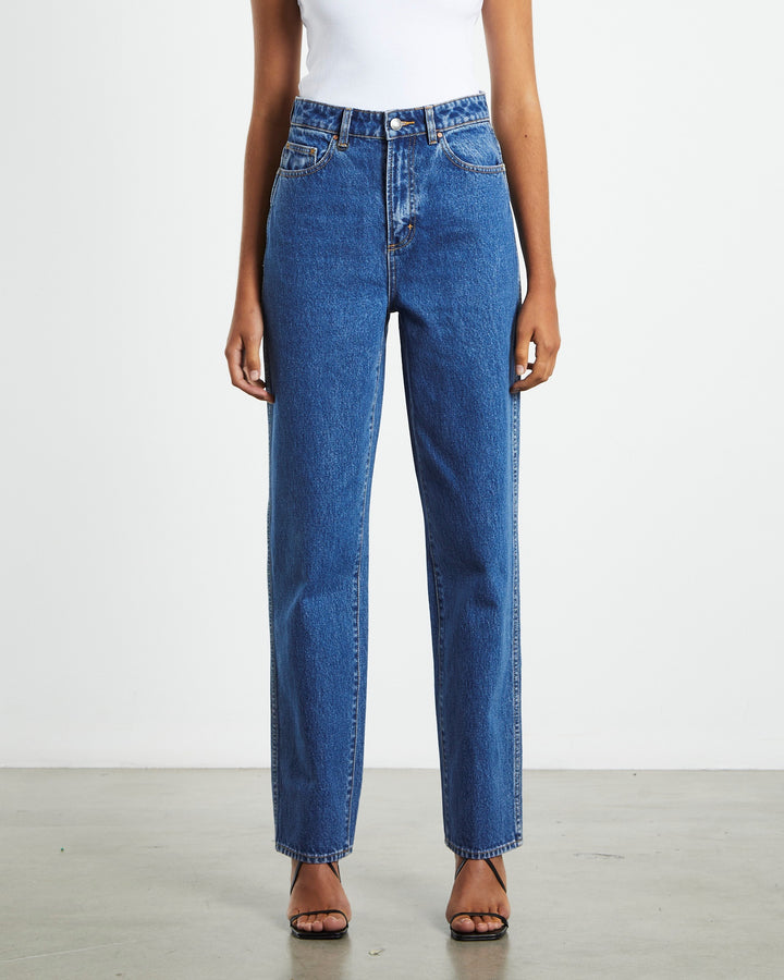 Neuw Denim Sade Baggy Crop Jean - 80s Blue - Mid Vintage Indigo