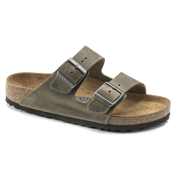 Birkenstock Arizona SFB Faded Khaki Oiled Leather Narrow