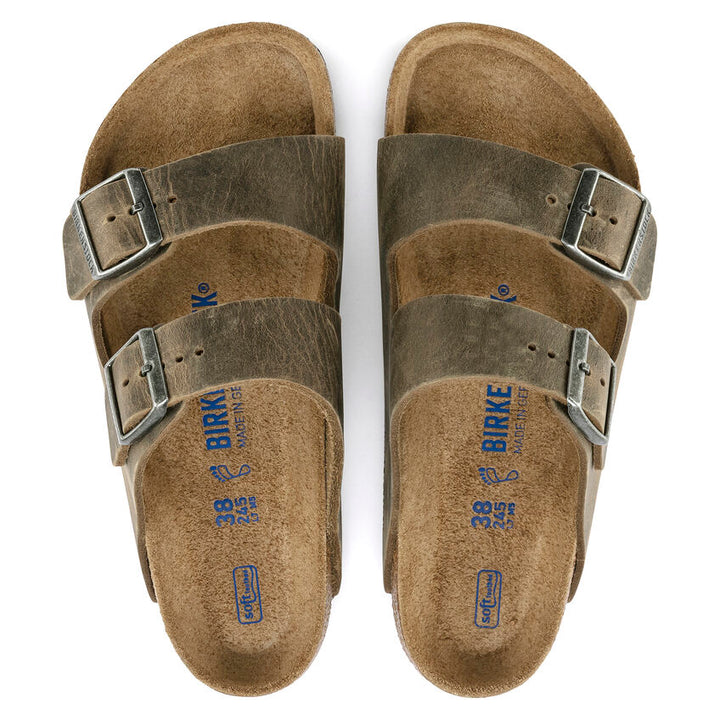 Birkenstock Arizona SFB Faded Khaki Oiled Leather Narrow
