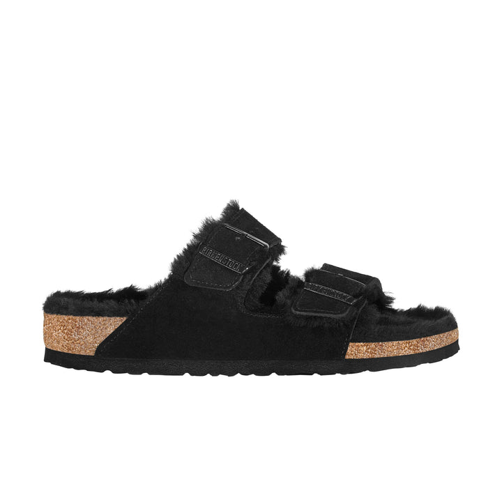 Birkenstock Arizona Black Suede Leather/Shearling Narrow