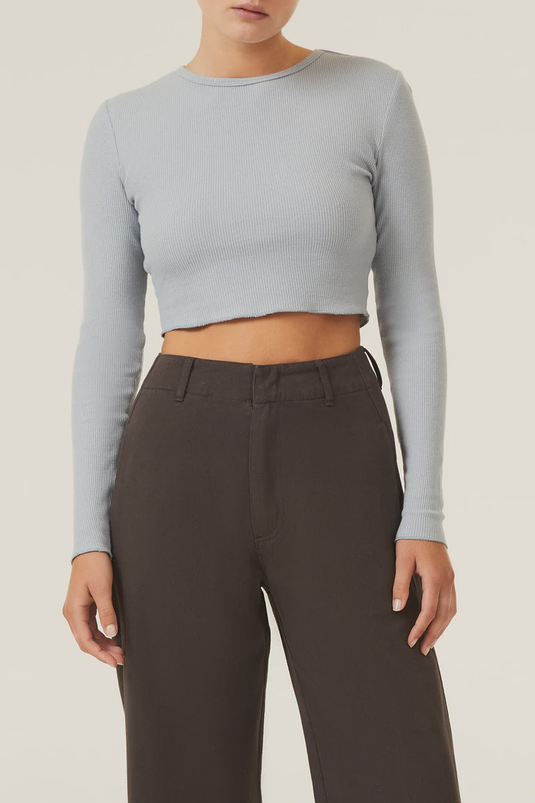 Cameron Waffle LS Tee- Marine