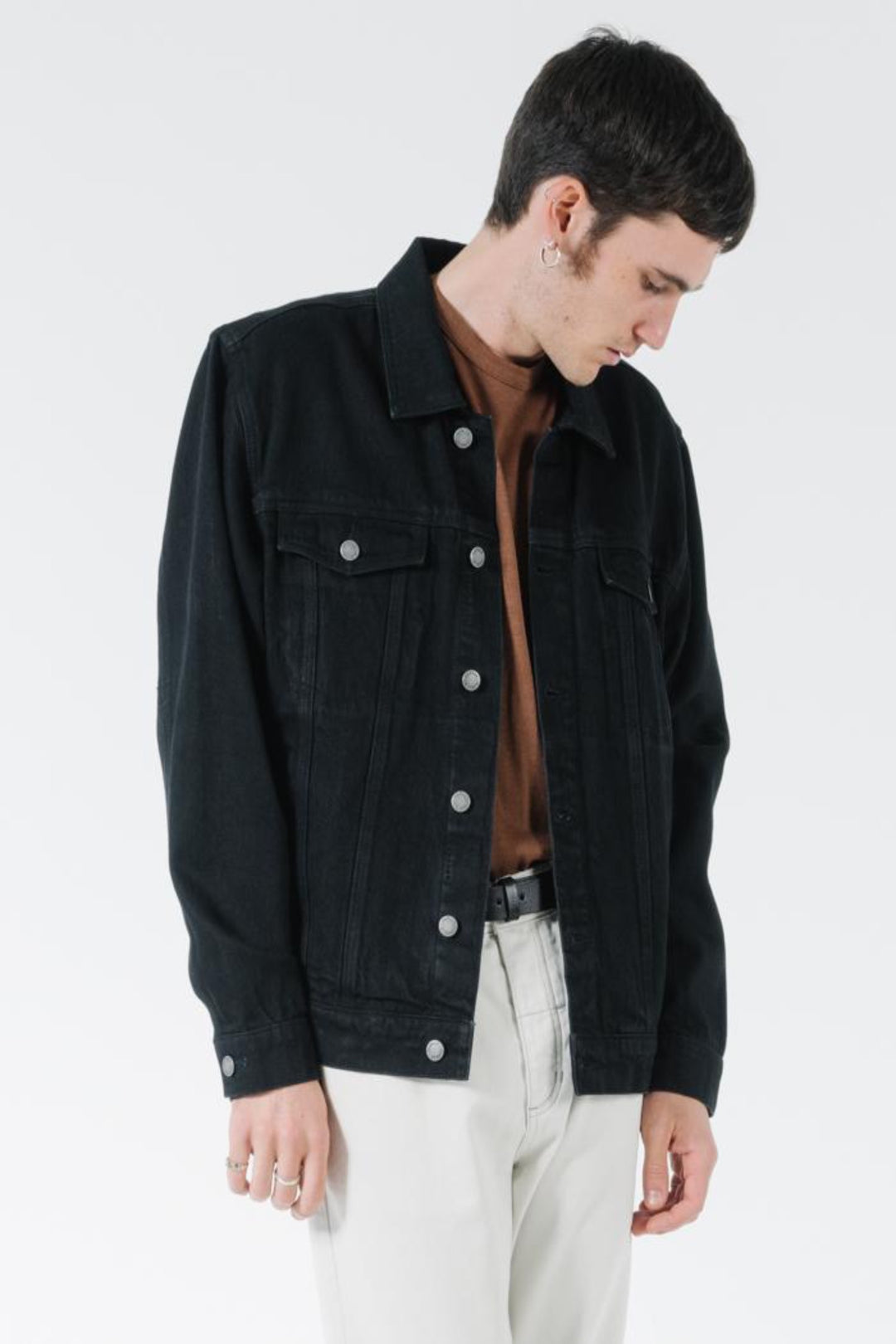 Oversized Wanderer Denim Jacket- Black Rinse