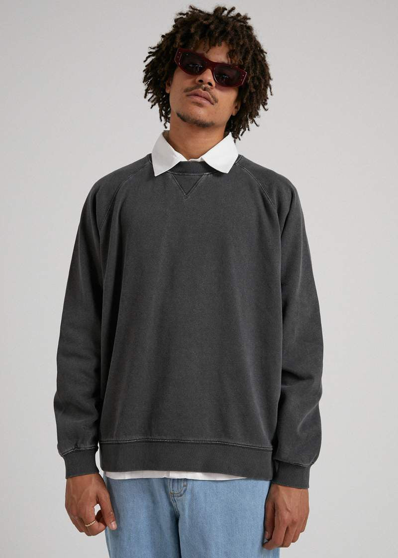 THC- Hemp Crew Neck- Stone Black