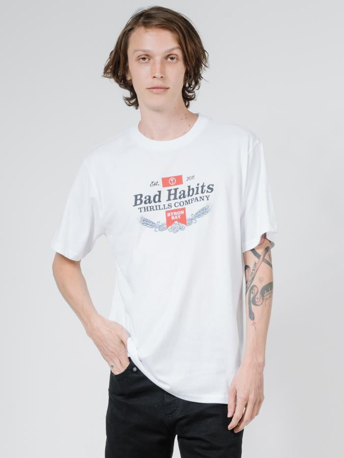 Bad Habits Merch fit Tee - White