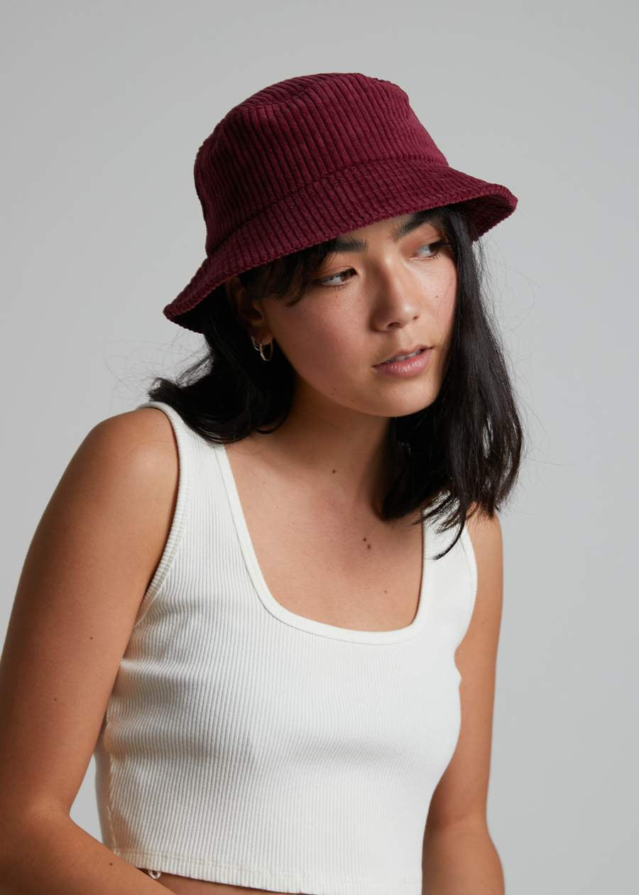 On the Run - Corduroy Bucket Hat - Port