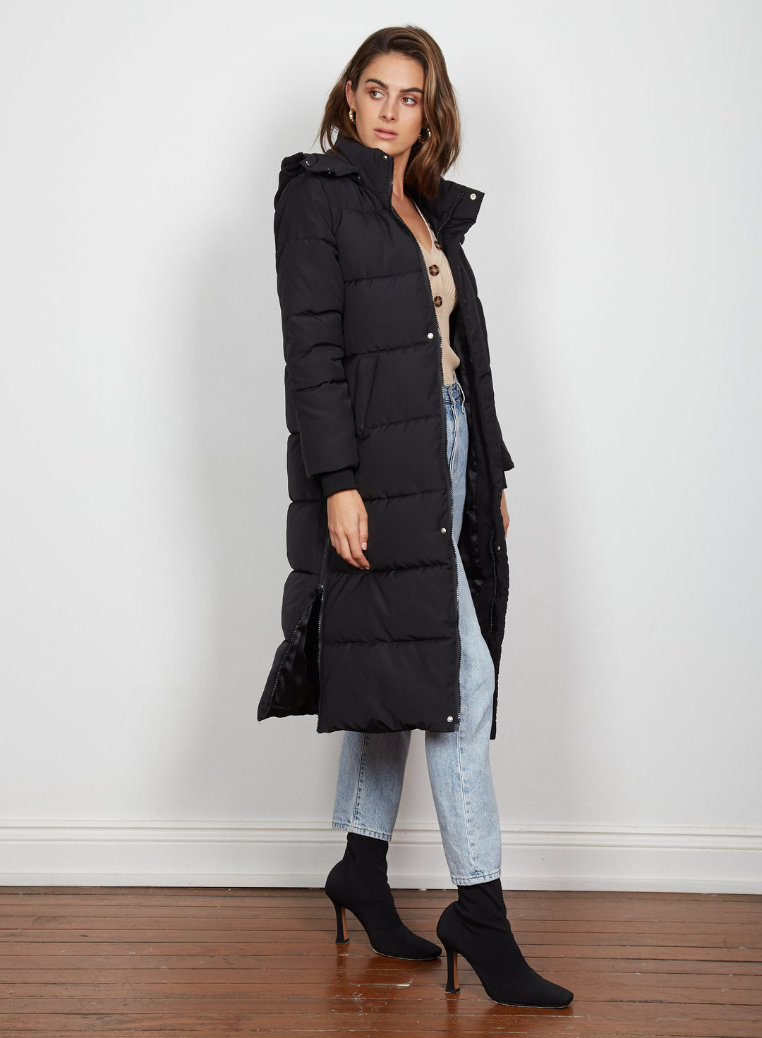Blizzard Longline Coat- Black